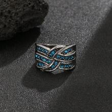 Nhẫn trang trí đá rhinestone - Bạc - Xem 1