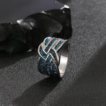 Nhẫn trang trí đá rhinestone - Bạc - Xem 4