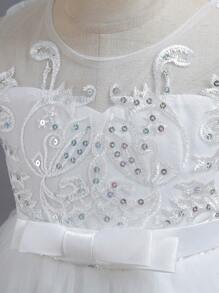 Girls White Lace Flower Girl Dress, Children Wedding Bridesmaid Birthday Party Holiday Formal Gown, Princess Prom Dress, Graduation, Christmas