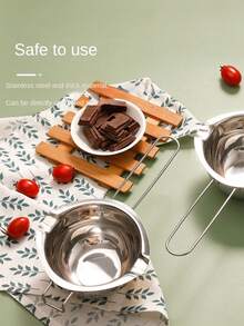 不鏽鋼防水融化鍋奶油巧克力加熱融化鍋家用diy奶油起司融化碗 - 銀色 - 查看 4