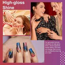 MEFA 52 PCS Gel Nail Polish Kit With U V Light, 28 Colors Glitter Color Changing Gel Polish Set 48W Nail Lamp With Top Base Coat Starter Manicure Tools Nails Art Decorations At Home Salon Design Gifts - Nhiều màu - Xem 4