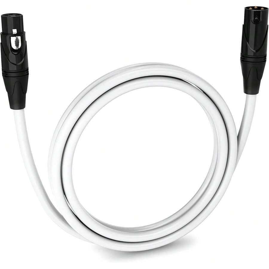 LyxPro 6 Feet XLR Cable, Balanced XLR Male To Female With 3 Pin Mic Cord, XLR Microphone Cable For Powered Speakers, Audio Interface, Professional Pro Audio Performance, And Recording Devices - White - View 1