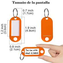 50 Pieces Key Identifier, Tags For Identification Keychains, Open Ring Keys Plastic Keychain With Window Ring Tag, Luggage Bag Identification. - 彩色 - 查看 7