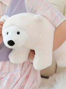 Molutian Muñeco de peluche de oso polar bonito de 26 cm, juguete de peluche animal suave, juguete de oso relleno, muñeco de acompañamiento de anime como regalo de cumpleaños para niños, oso de peluche, oso polar, oso - Blanco - Ver 6