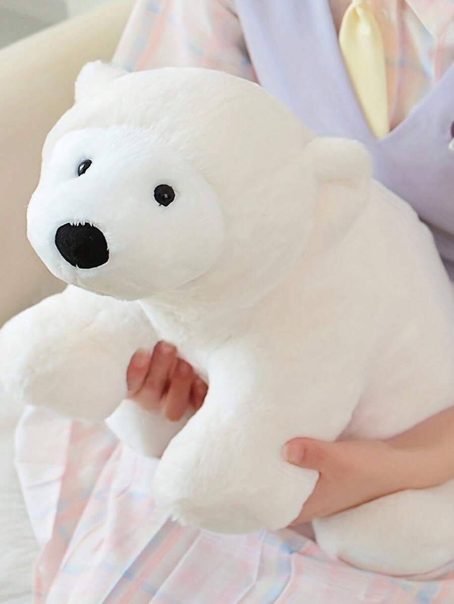 Molutian Muñeco de peluche de oso polar bonito de 26 cm, juguete de peluche animal suave, juguete de oso relleno, muñeco de acompañamiento de anime como regalo de cumpleaños para niños, oso de peluche, oso polar, oso