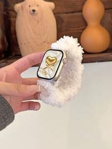 1入組白色羊毛頭箍手錶帶,適用於女性襯托蘋果手錶系列 Ultra/se/9/8/7/6/5/4/3/2/1 38/40/41/42/44/45/49 毫米 - 白色 - 查看 7