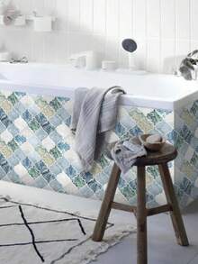 5pcs/Set Self Adhesive Floor Stickers Non-Slip Waterproof Wear-Resistant Oil-Proof Decals For Living Room, Kitchen, Bathroom, Balcony - Multicolor - View 5