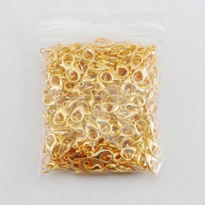 100 Piezas Conjunto De Cierre De Langosta De Aleación De Color Dorado/plata Mezclada Con Salto De Anillo De 12 * 7mm Para La Fabricación De Joyas Diy, Elaboración De Pulseras Y Collares