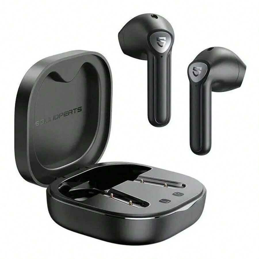 SoundPEATS Auriculares Bluetooth 5.0 TWS con micrófono integrado y tiempo de reproducción de 24 horas. - Negro - Ver 1