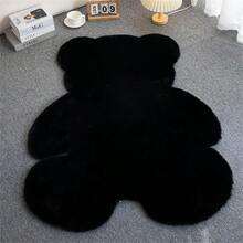 1 件卡通動物設計地毯,柔軟可水洗。適用於沙發、臥室、窗戶、門等。 - 黑色 - 查看 5