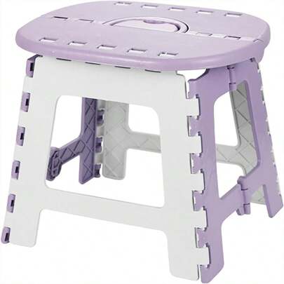 Taburete Plegable portátil con asa, Taburete de Plástico Antideslizante Reposapiés Compacto y Resistente Escalera Ligera Sillas Plegables Ideal para Baño Cocina Dormitorio Camping
