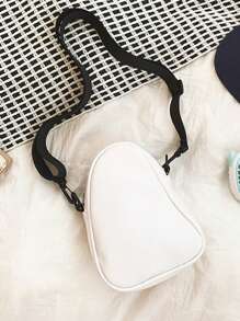 趣味鬼形跨身包-兒童款,pu材質,適用於男孩和女孩,卡通丑可愛小鬼設計肩背袋 - 白色 - 查看 3