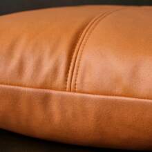 1PC Orange Technology Cloth Imitation Leather Sofa Cushion Light Luxury Pillowcase Hotel Solid Color Car Lumbar Pillow Large Back - Chocolate Brown - View 8