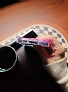 1 pieza Funda de teléfono con diseño de mariposa azul y morada brillante, estilo INS, con hermosos colores arcoíris, transparente y anti-caída, compatible con modelos de la serie S y A de , versión internacional, no la versión nacional - transparente - Ver 7