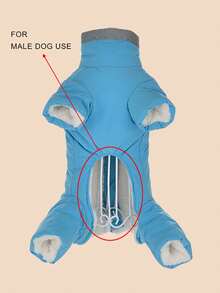 1件藍色防風防水反光保暖寵物衣,有腿部,適用於小型和中型狗,適用於秋季和冬季 - 寶藍色 - 查看 6