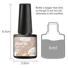 6Ml Y2K Reflective Glitter Gel Nail Polish Champagne Sparkling Sequins Semi Permanent Varnishes Soak Off Uv Led Nail Art Decoration Sequin Manicure Gift For Women Nails - 香檳色 - 查看 6