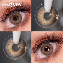 FRESH LADY Freshlady 返校隐形眼镜 Pupilentes Iris DNA Taylor Brown Hazel 彩色隐形眼镜 1 年抛型 万圣节服装 角色扮演