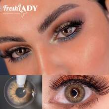 FRESH LADY Freshlady 返校隐形眼镜 Pupilentes Iris DNA Taylor Brown Hazel 彩色隐形眼镜 1 年抛型 万圣节服装 角色扮演