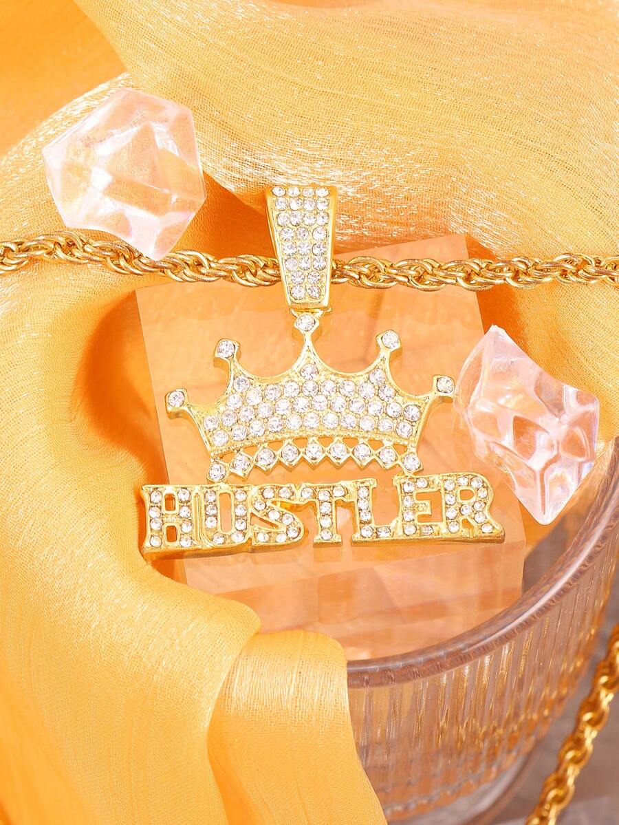 1 Miếng Vòng cổ mặt dây chuyền Với 4MM Rộng Dây thừng Chuỗi Sành điệu Đồ trang sức Hip Hop Đồ treo Cho nam giới NỮ - Bạc - Xem 1