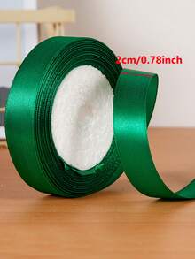 22m X 2cm Satin Ribbon, Baking Diy Ribbon Decoration, Gift Wrapping Material, Various Colors - Green - View 2
