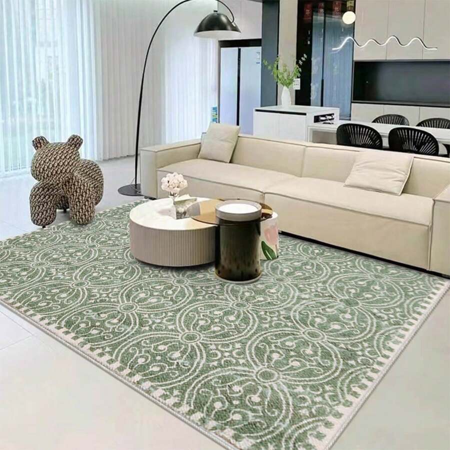 1pc Simple And Fashionable Living Room Faux Cashmere Carpet That Can Be Machine Washed, Foldable, Non-Slip, Suitable For Sofa, Tea Table, Study And Bedroom - Multicolor - View 1