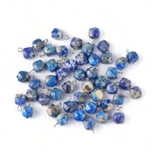 5/10入組天然石材切面正方形水晶吊墜,適用於diy項鍊珠寶製作配件和日常送禮 - 切面方塊-9mm - 查看 32