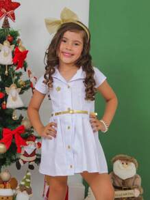 Young Girls Denim Dresses - 白色 - 查看 1