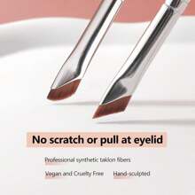 2支装眼线眉刷斜角细头凝胶眼线化妆刷细尖眉刷白色扁平眉粉刷套装涂抹工具，化妆刷套装，化妆刷套装，化妆刷套装，全套化妆刷，化妆刷套装，全套化妆套装，刷子套装，化妆刷套装，化妆刷套装，化妆礼盒套装 - 白色 - 查看 3