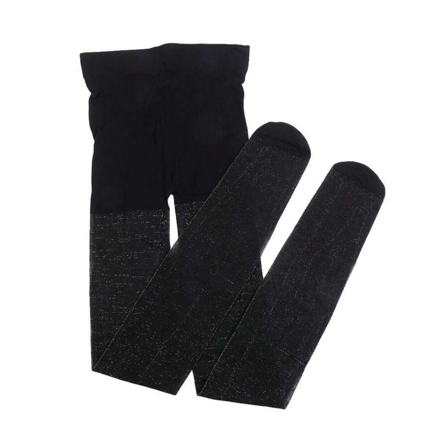 Medias Brillantes Con Efecto Glitter - Negro - Ver 1