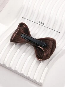 2入組小女童假髮蝴蝶結裝飾髮夾