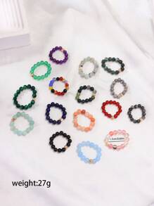 16入組天然珠子18k鍍金水色積石飾品,適用於日常穿搭,穿戴它們與大自然連接並吸取新鮮能量 - 彩色 - 查看 3