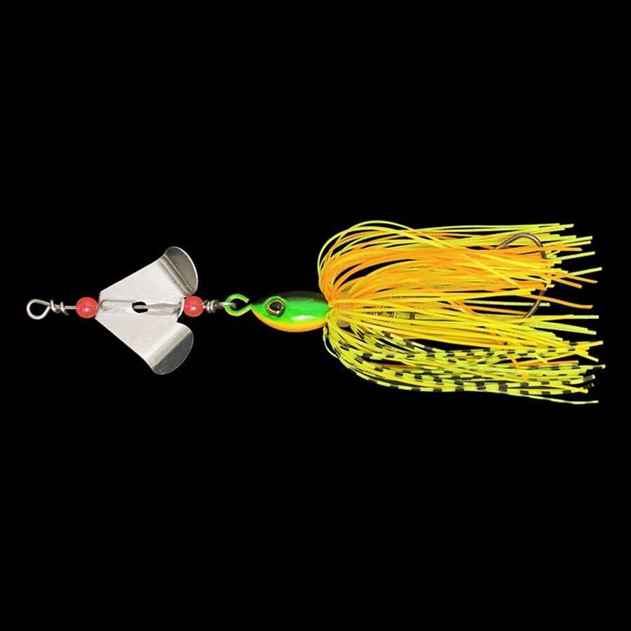 新款旋轉餌釣魚誘餌chatter Bait Dancer Buzzbait,適用於低音魚和梭魚 - 橘色 - 查看 1