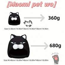 18.89*18.89*18.89英寸 (約48*48*48cm) 冬季溫暖的深度睡眠貓砂,適合室內貓/小型犬。寵物床。圓頂帳篷。貓別墅。可拆式貓/狗床。黑色。 - 黑色 - 查看 4