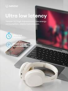 MCD02被動降噪HiFi音效低延遲運動耳聽，帶麥克風，可摺疊式，長續航無線耳機 - 黑色 - 查看 5