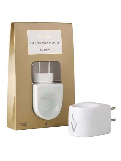 Aromatizador Difusor Elétrico Porcelana Original Via Aroma Cor Branco