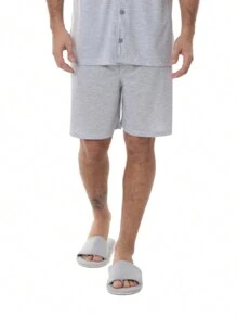 Pijama Modelagem Clássico Camisa Com Fecho De Botões Básico Masculino Liso Victory