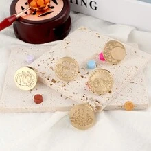 1入組水果蠟封銅製頭,適用於邀請函、派對、禮品包裝、信封、酒瓶包裝(無柄) - 金色 - 查看 9