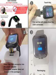 1pc New Packaging Smart Watch Bracelet With Heart Rate Monitor, Sleep Monitor, Sports Tracker, Calorie Counter, Alarm, Personalized Dial And More Function For All-day Fitness Information And Advice - Black - View 8