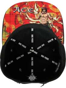 Kboom Caps Gorra One Piece  Ace Placa Metálica de Estilo Latón Viejo OP09 - Naranja - Ver 3