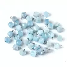 5/10入組天然石材切面正方形水晶吊墜,適用於diy項鍊珠寶製作配件和日常送禮 - 切面方塊-9mm - 查看 31