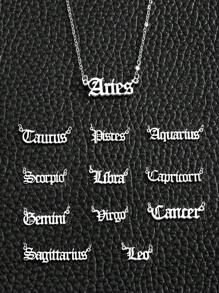 1pc Fashionable Stainless Steel Constellation Letter Pendant Necklace For Women For Party For Daily Decoration