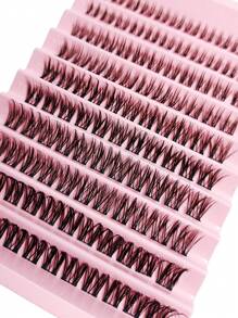 Rikuaild 110 Clusters DIY Eyelash Extensions  Manga Lashes Volume Individual Eyelashes Extensions DIY At Home Suitable For Daily And Holiday Parties - C - View 4