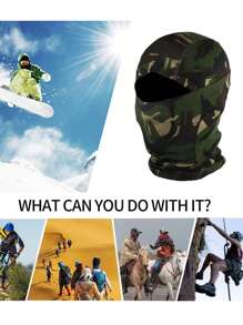 Mặt nạ trượt tuyết unisex, mặt nạ chắn gió, khăn trùm đầu chống tia UV, phù hợp cho nam và nữ/người động. - ngụy trang màu xanh lá cây - Xem 4