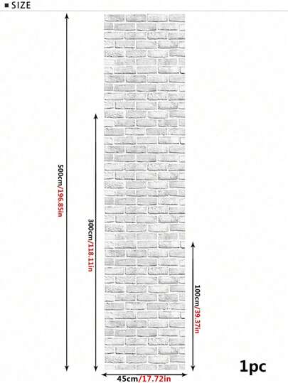 1m/3m/5m Wit Brick Pattern Wallpaper, Room/Home ation Self Adhesive Waterproof Wand Paper, Renovation Stickers Peel Panels, Wallpapers, Items Refresh Your Home, Festival Birthday Graduation view 3