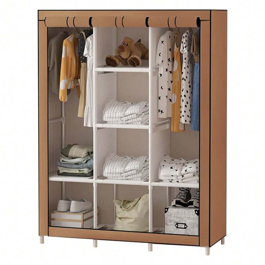 Closet Ropero Organizador Grande Armable Muebles Para Ropa - Marrón - Ver 1