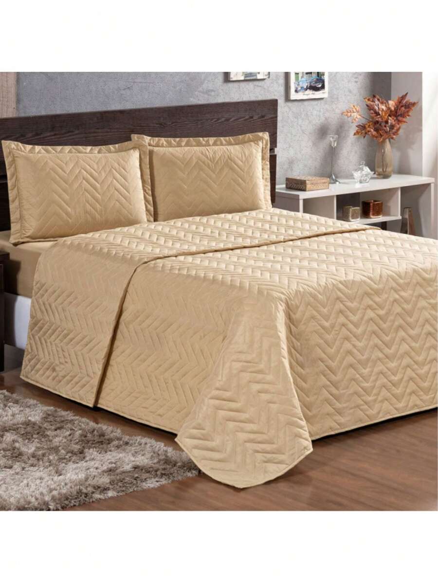 Imperium 3-Piece Double-Sided Bedspread For Double Beds - Màu be - Xem 1