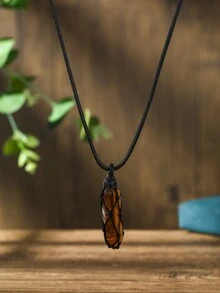 1入手工編織包裹水晶能量柱吊墜,時尚調整男女通用長項鍊,絕佳的水晶能量療癒柱,是聖誕節的完美禮物 - 項鍊 - 查看 8