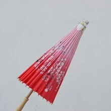1把油紙傘,裝飾傘,手工藝傳統傘,攝影道具,竹柄傘,26骨手工裝飾傘 - 紅色 - 查看 2