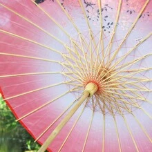 1把油紙傘,裝飾傘,手工藝傳統傘,攝影道具,竹柄傘,26骨手工裝飾傘 - 紅色 - 查看 4