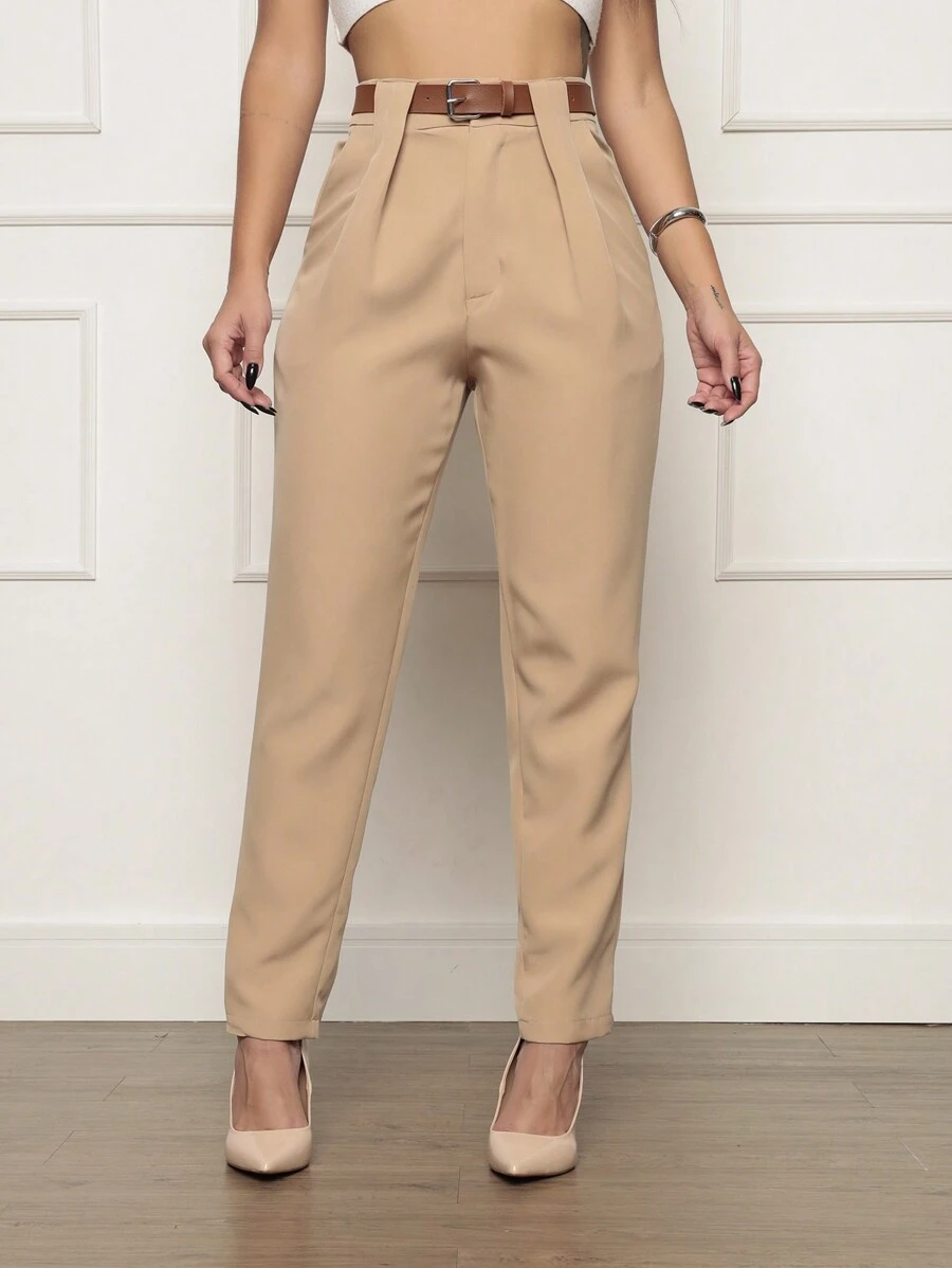 Women Pants - 米色 - 查看 1